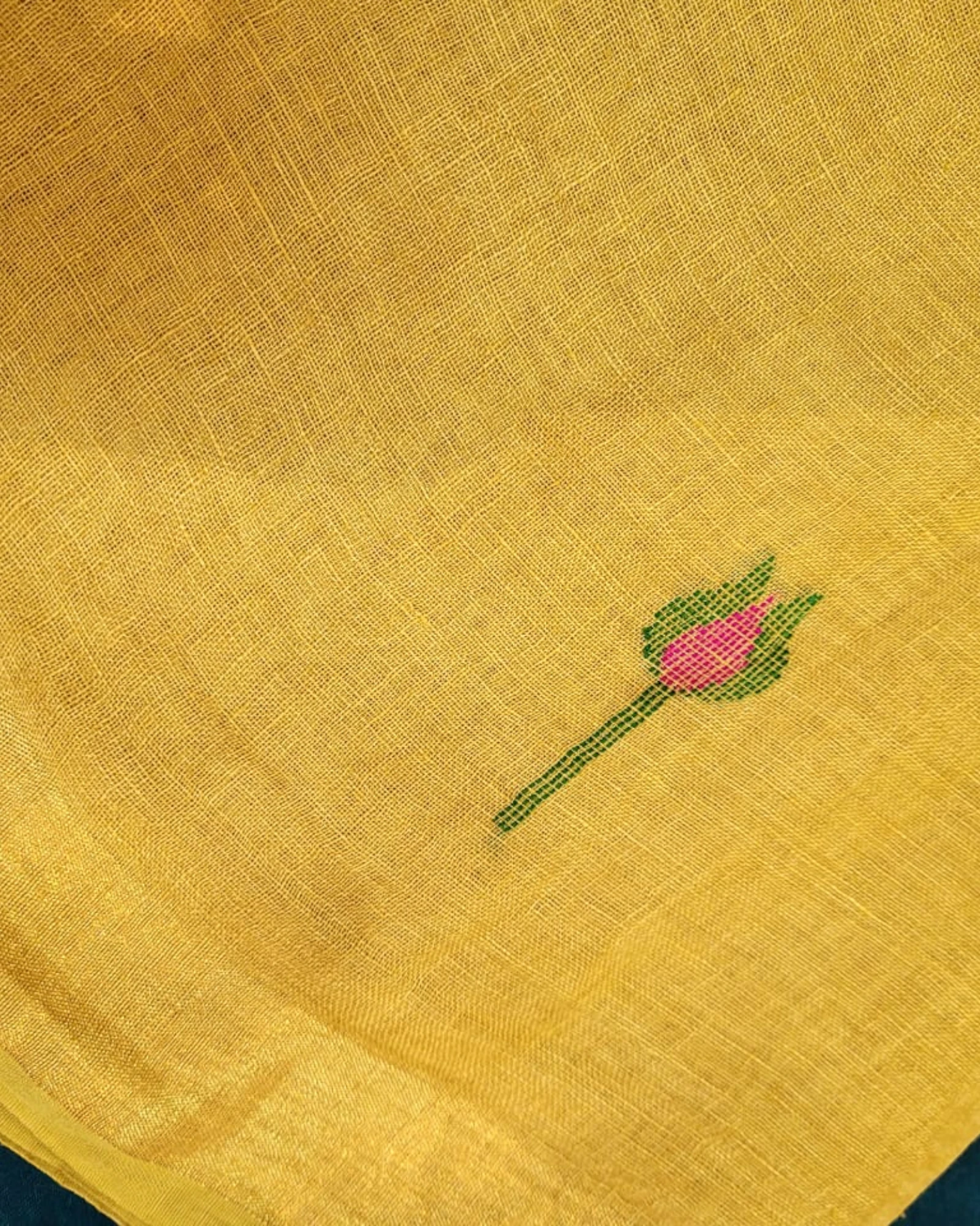 Yellow Mayuri Linen Saree