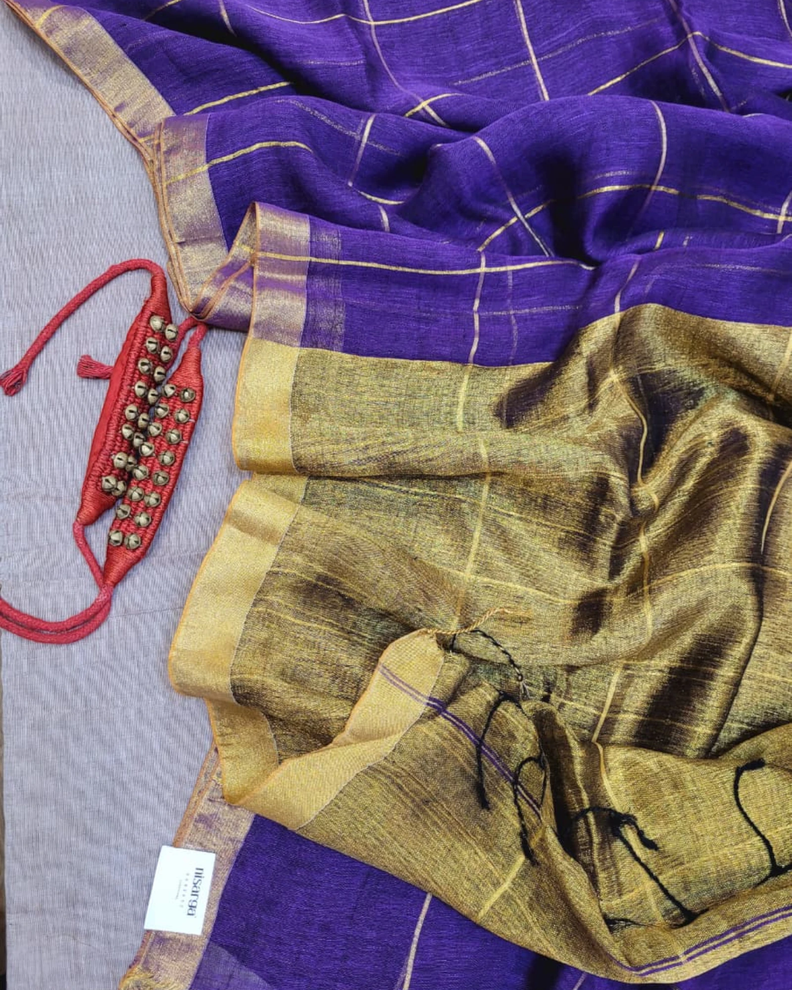 Purple Mayuri Linen Saree