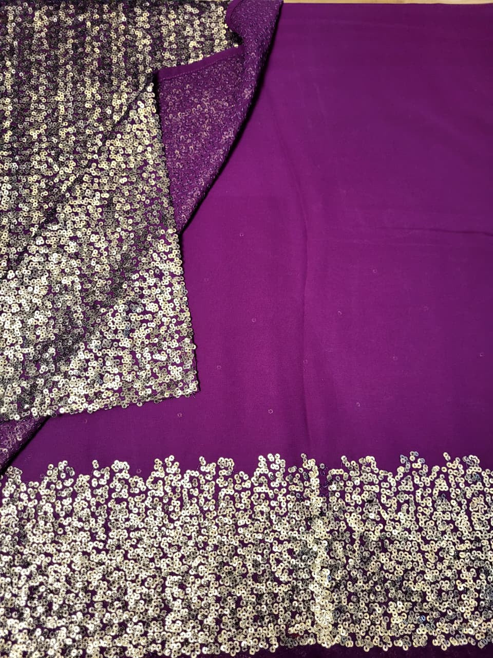 Magenta Vajra Georgette Saree