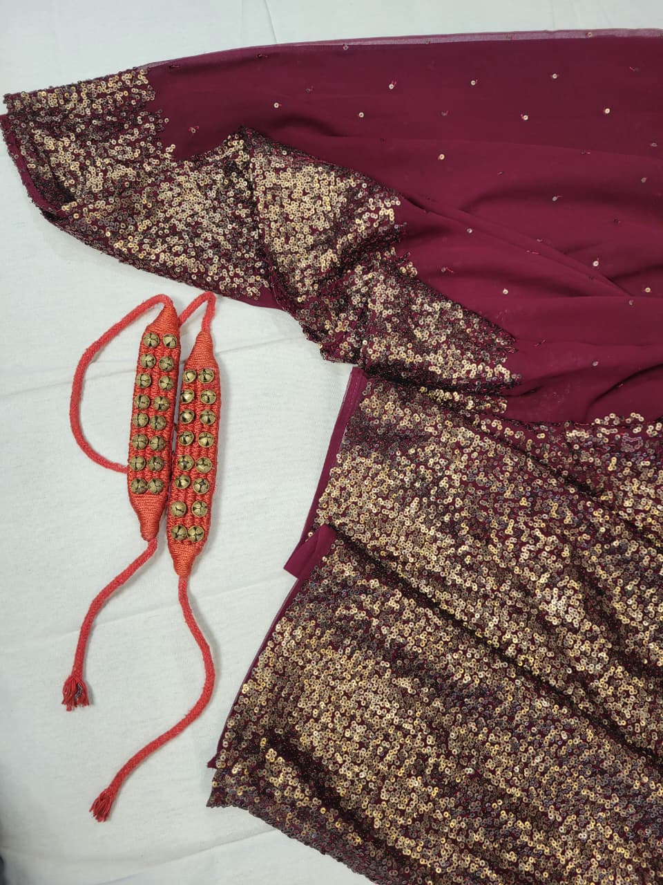 Red Vajra Georgette Saree