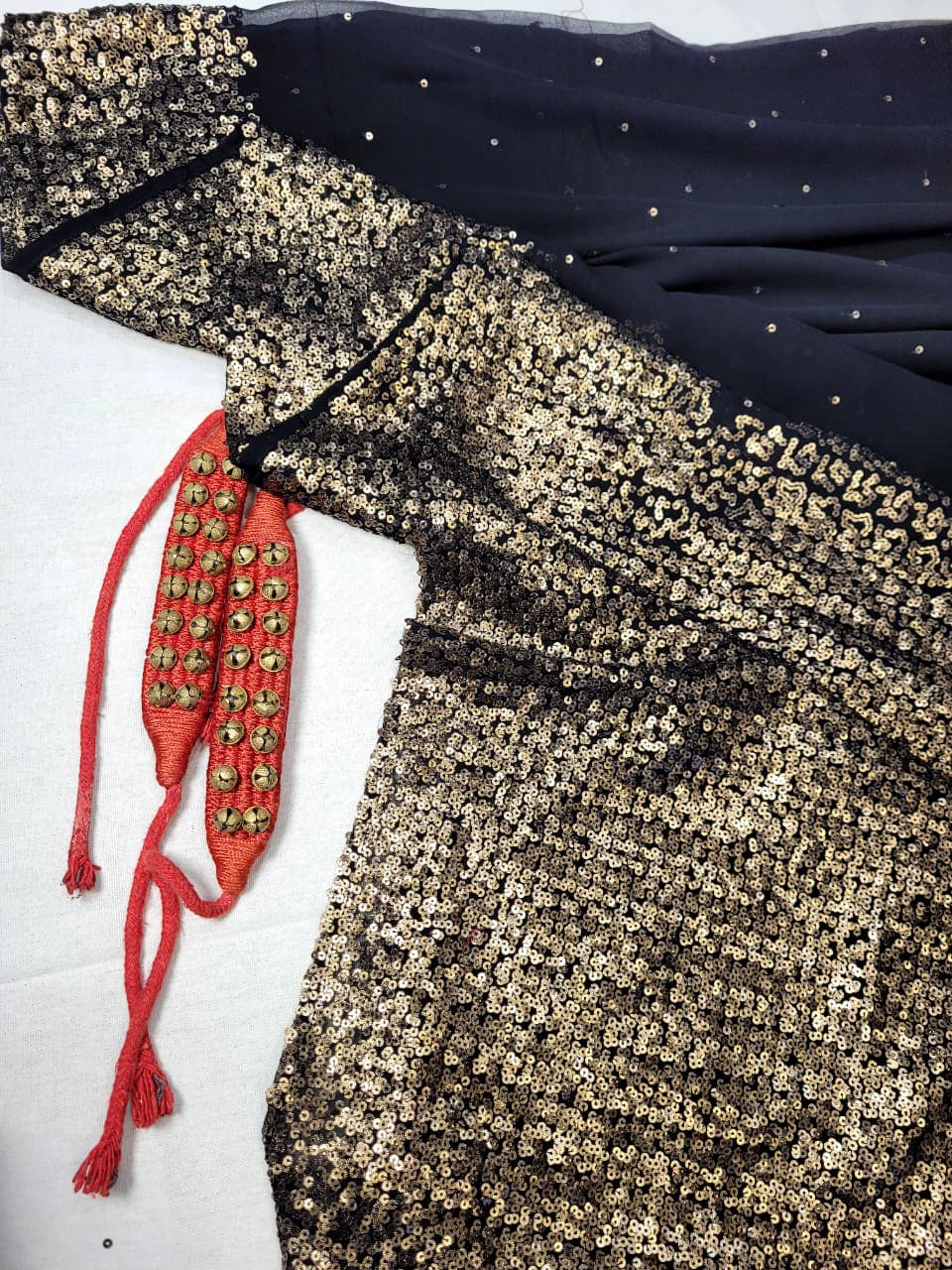 Black Vajra Festival Saree with Sequins Border