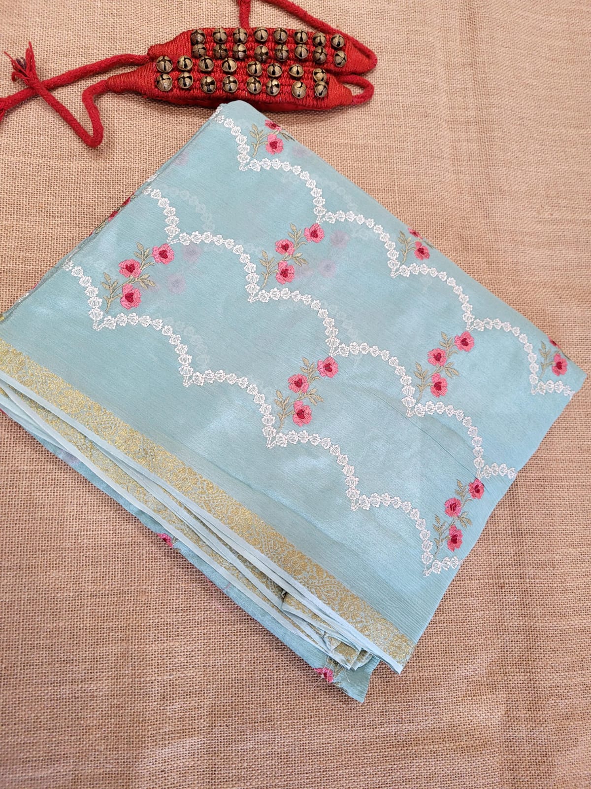 Blue Adhya Chinon Saree