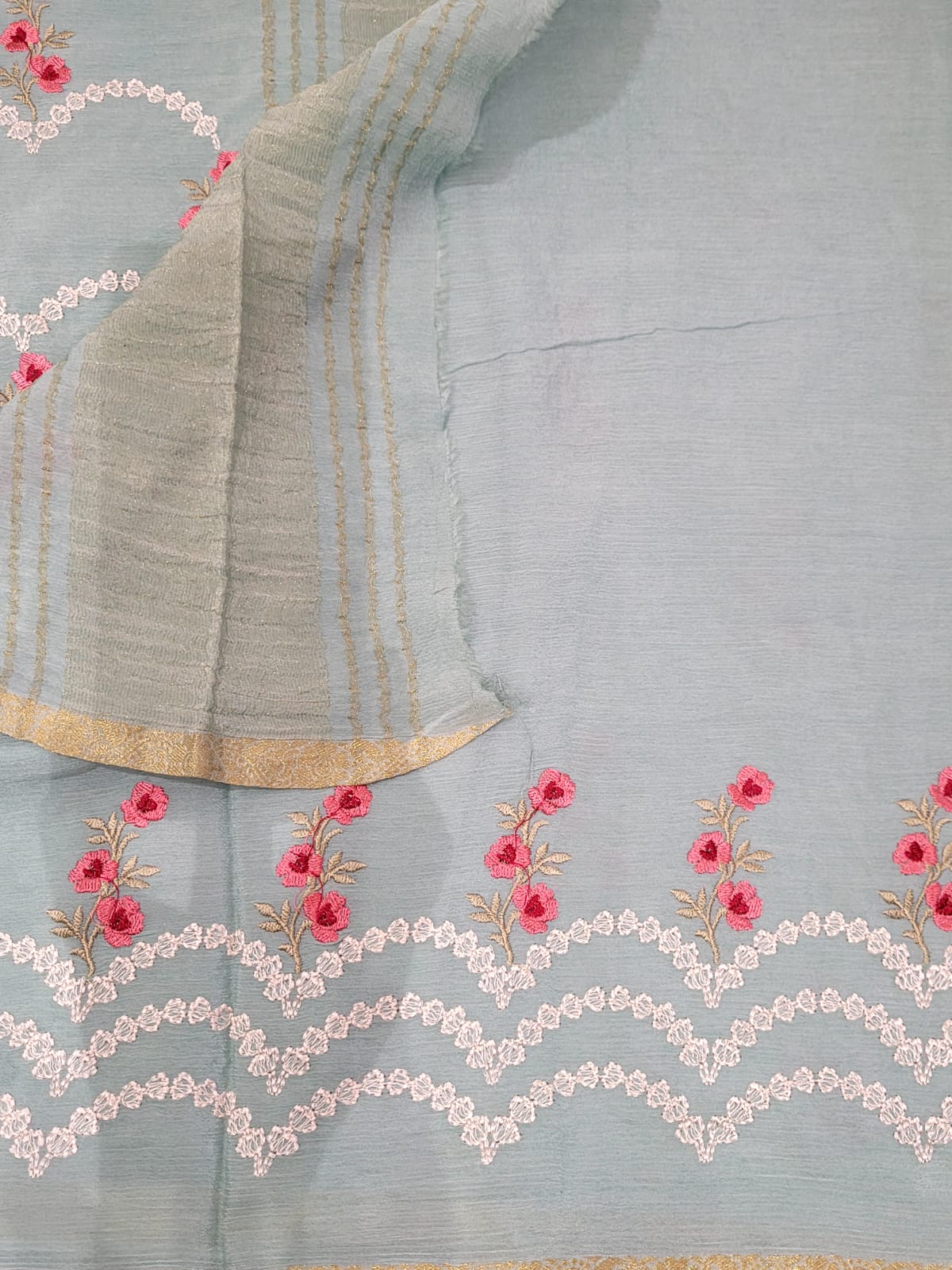 Blue Adhya Chinon Saree