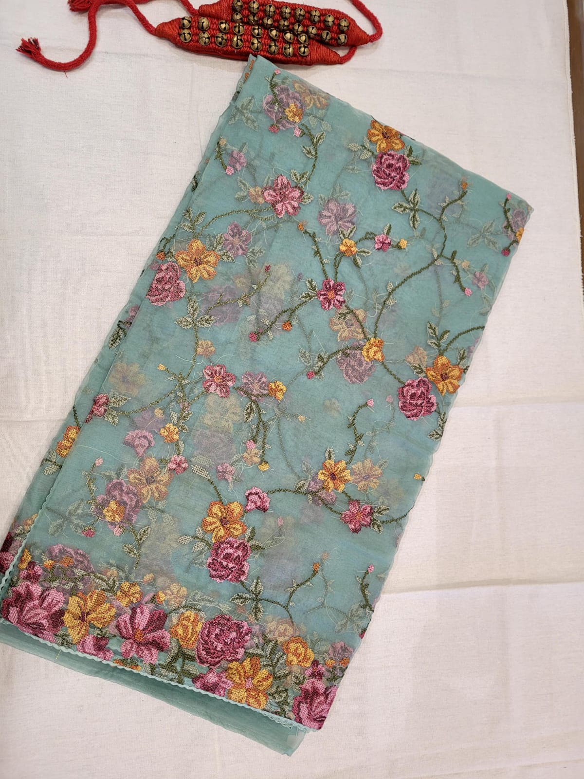 Aqua Nalina Organza Saree