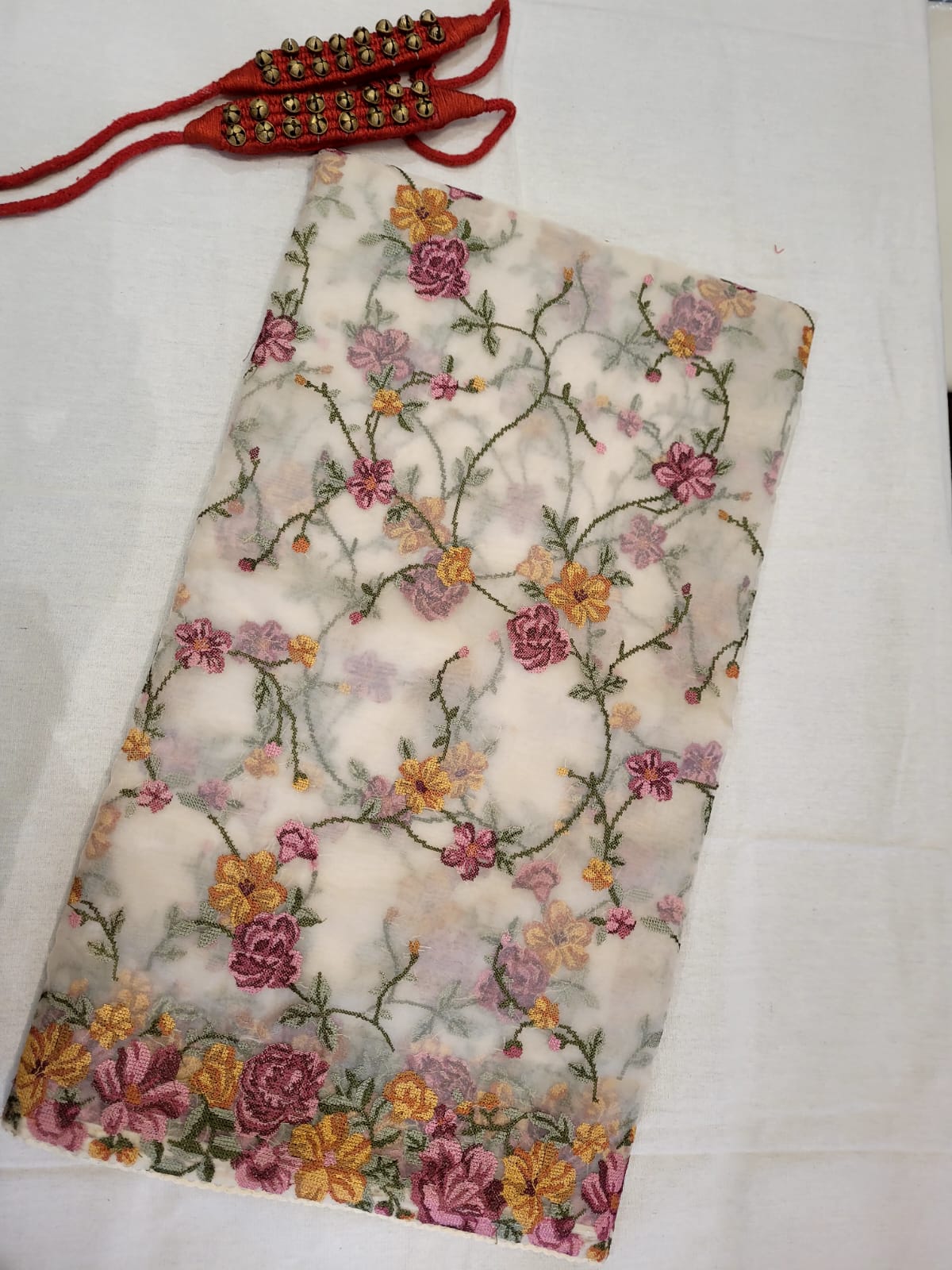 Cream Nalina Organza Saree