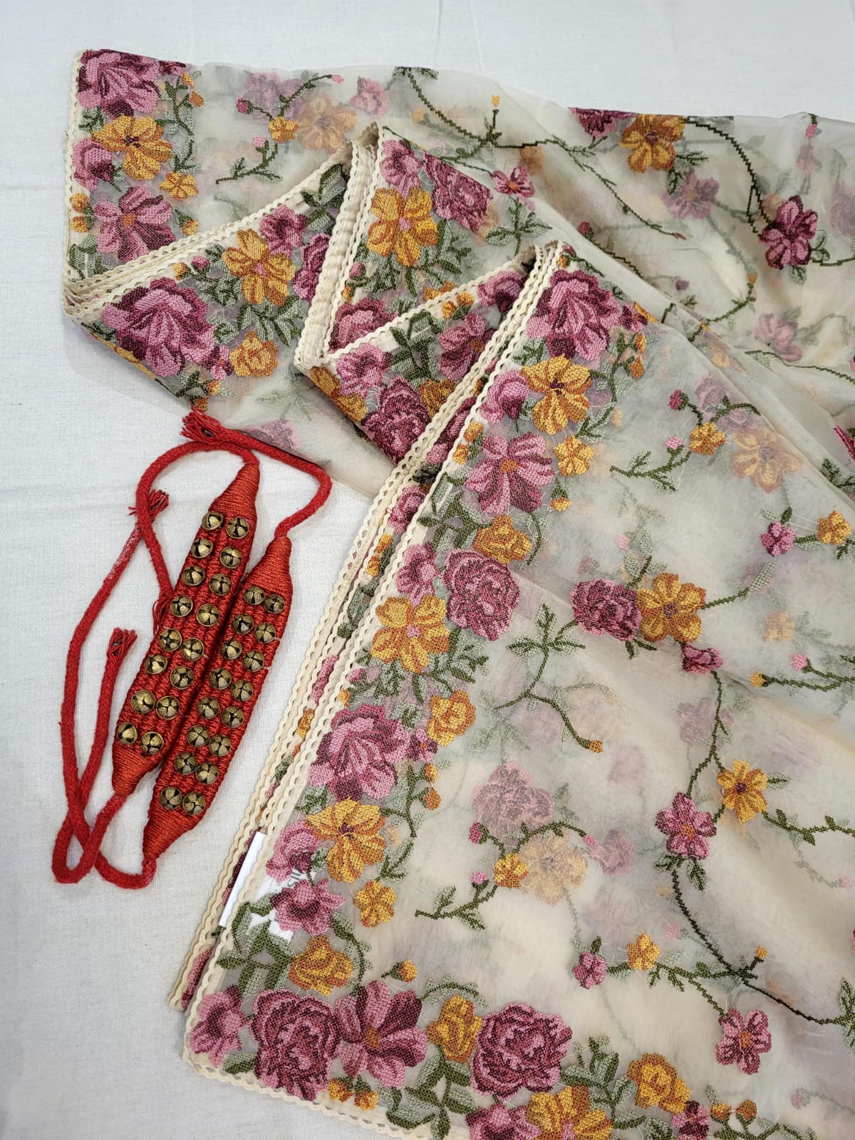 Cream Nalina Organza Saree