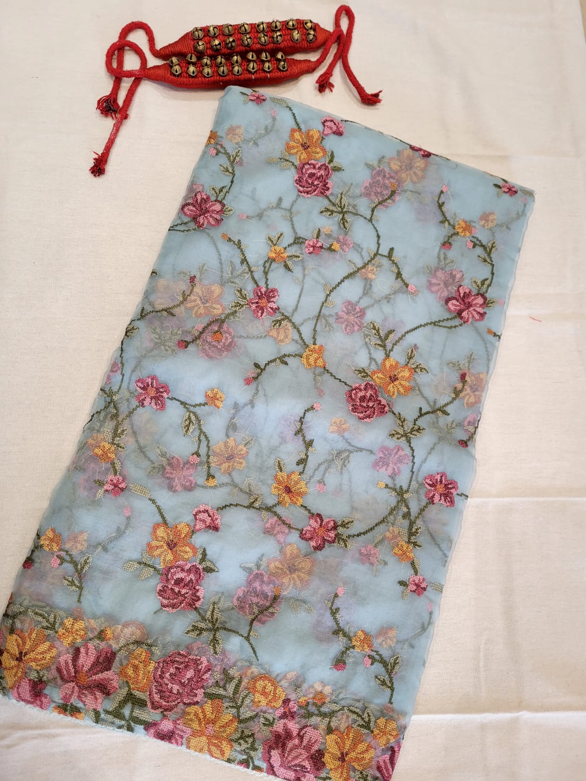 Blue Nalina Organza Saree