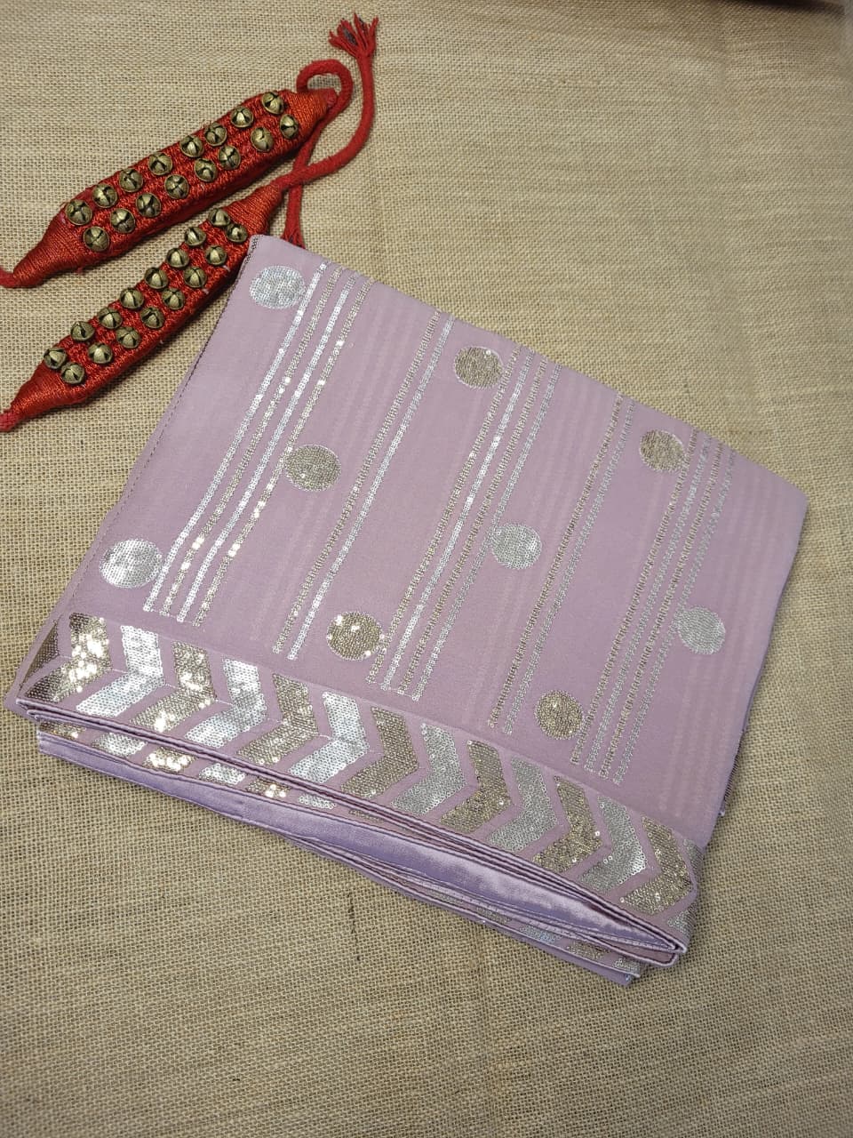 Pink Roshini Georgette Saree