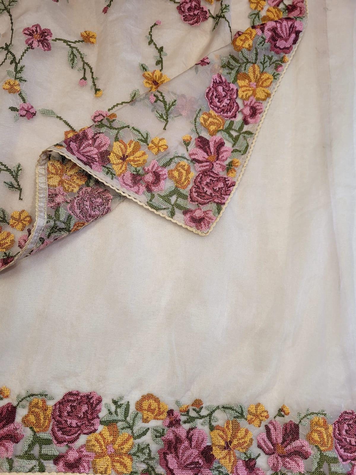 White Nalina Organza Saree