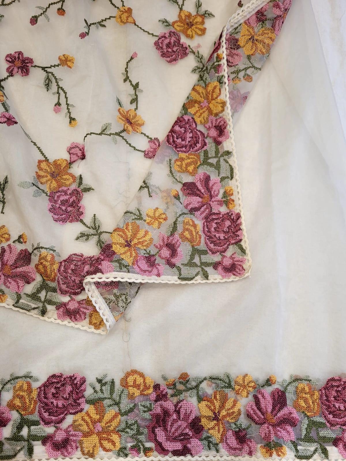 Cream Nalina Organza Saree