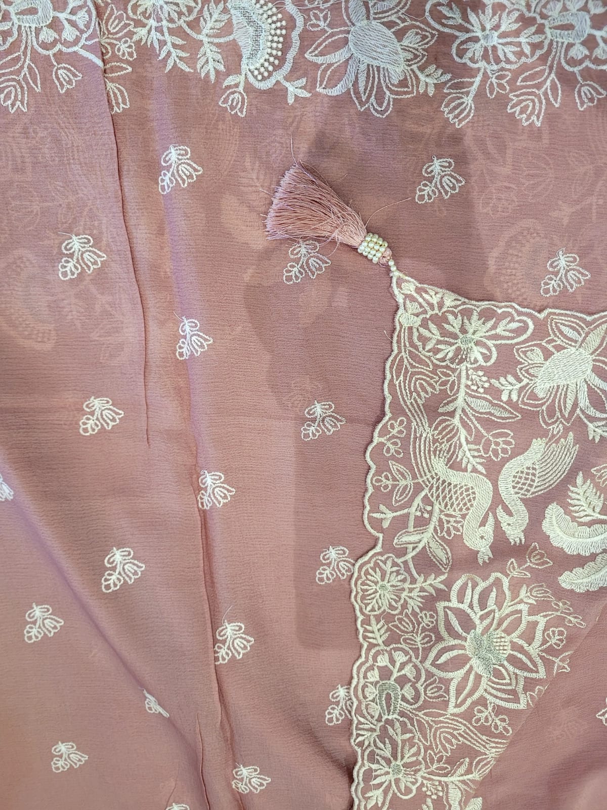 Pink Mira Chinon Saree