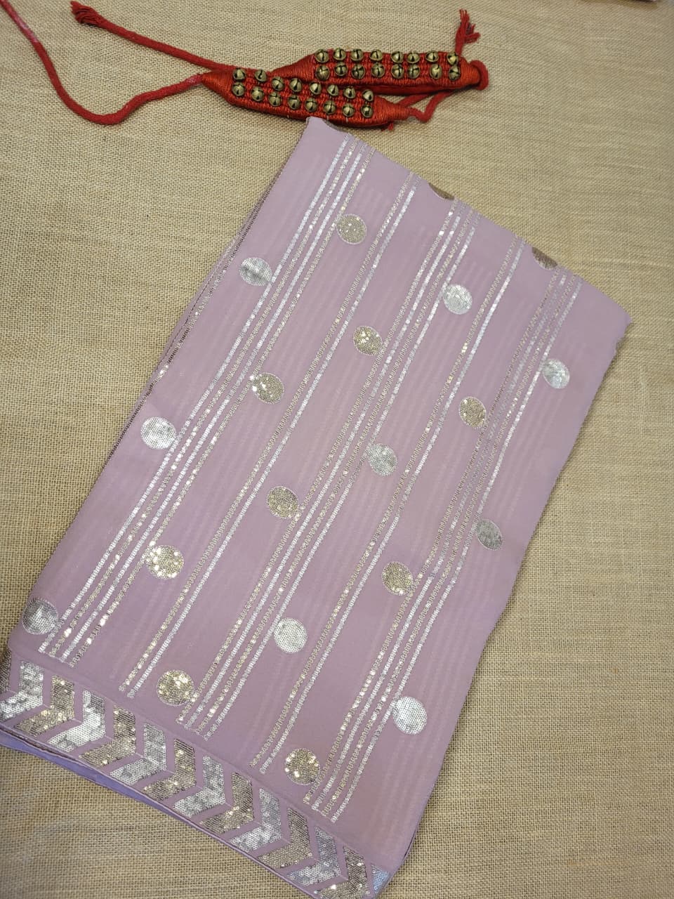 Pink Roshini Georgette Saree