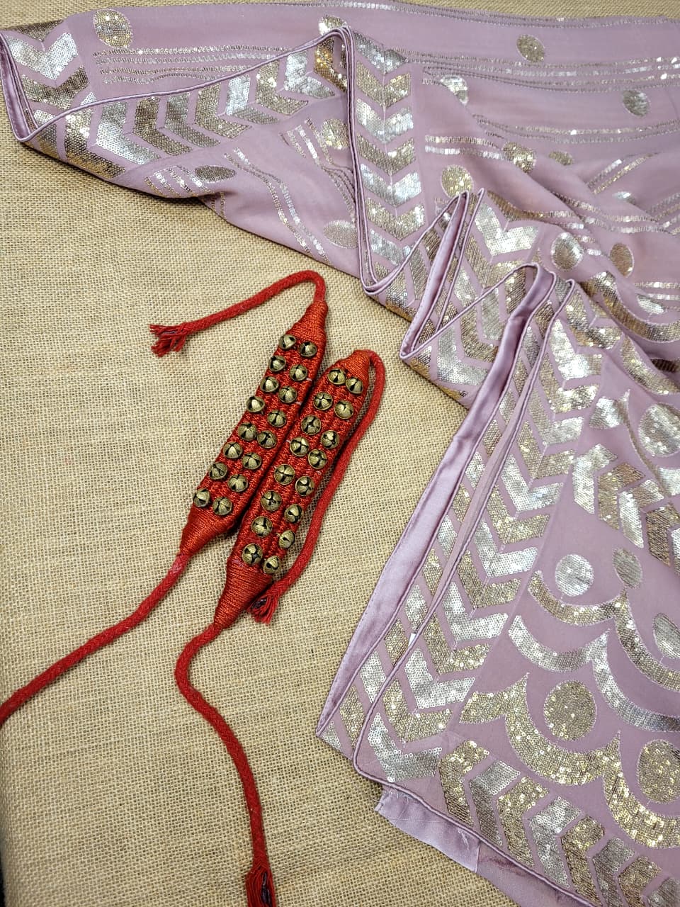 Pink Roshini Georgette Saree