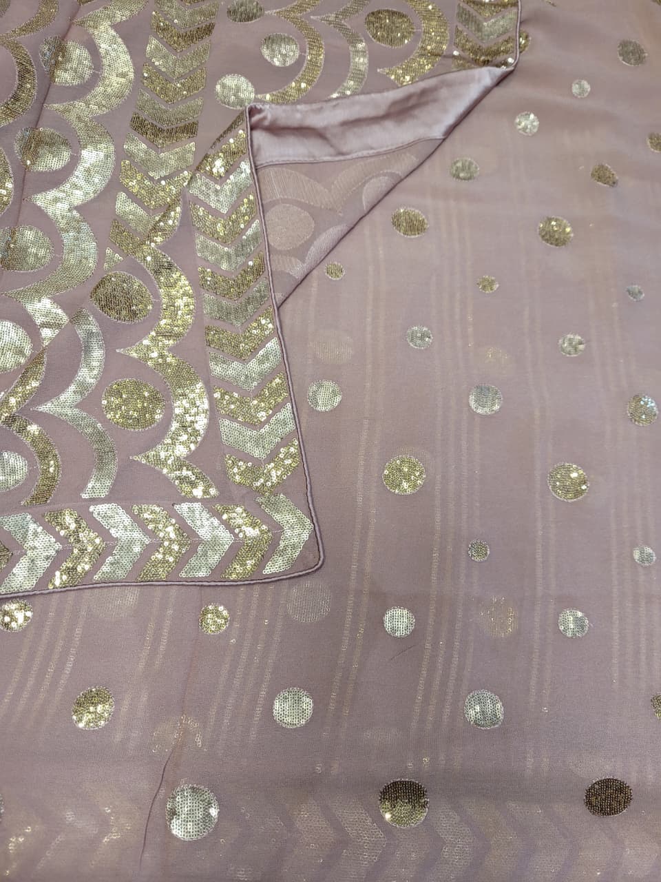 Pink Roshini Georgette Saree