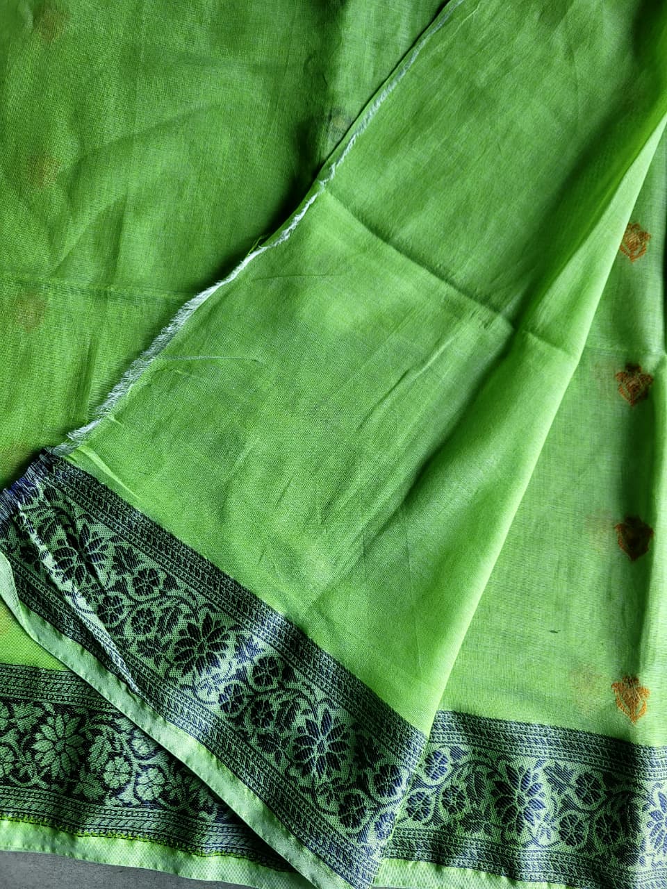 Green Cotton Jamdani Saree CS002