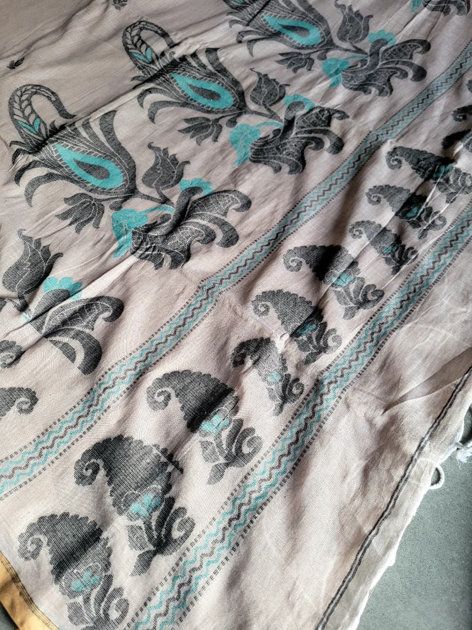 White Cotton Jamdani Saree CS002