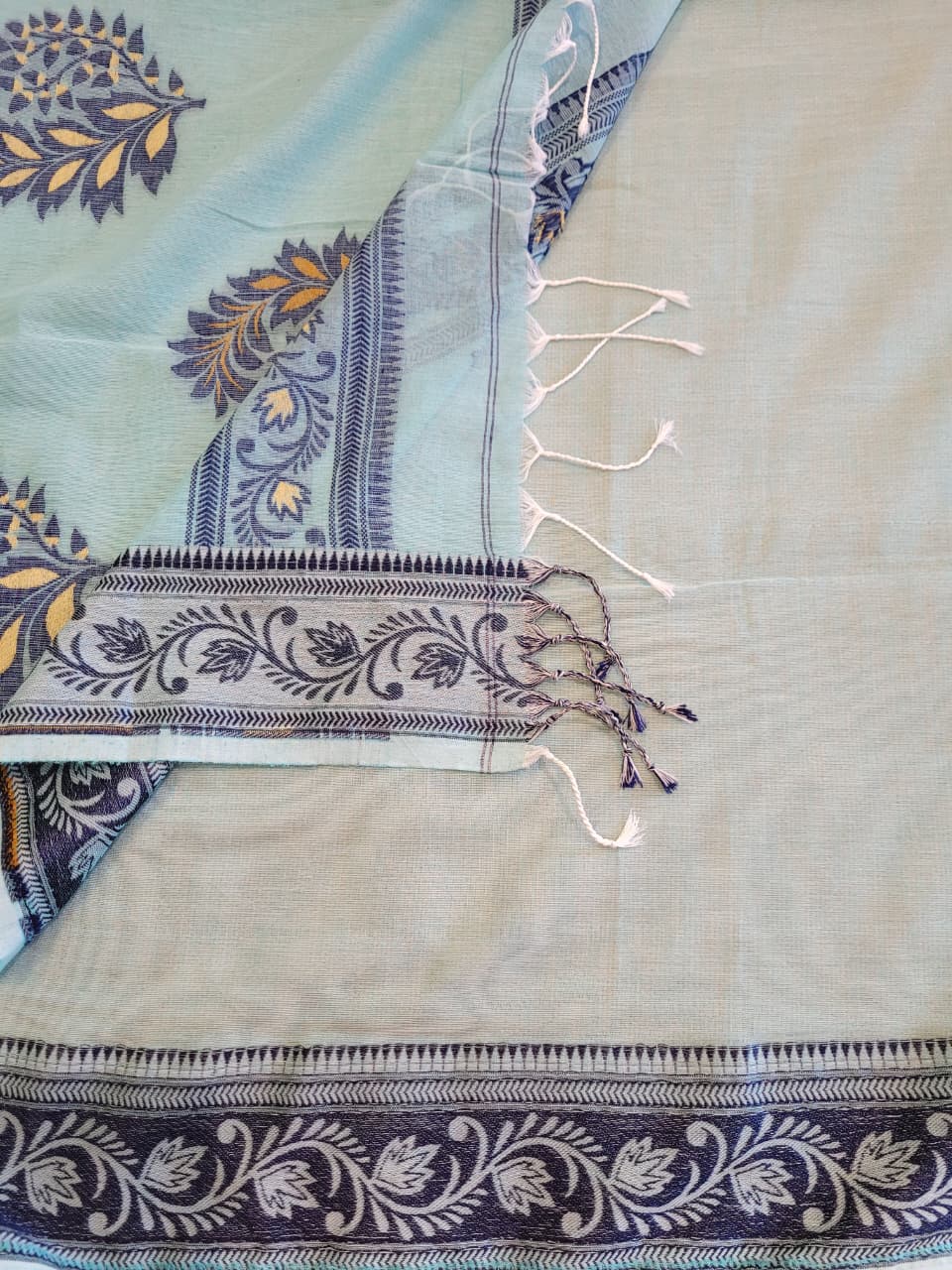 Blue Cotton Jamdani Saree CS002