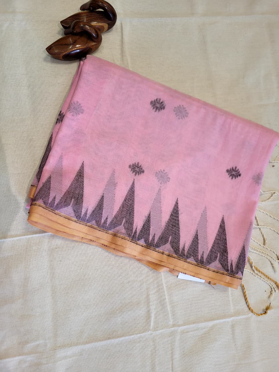 Pink Cotton Jamdani Saree CS002