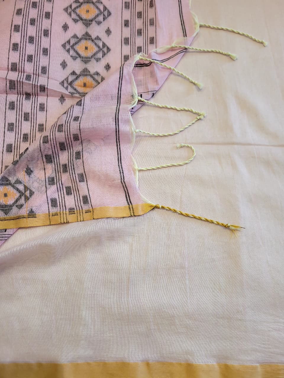 Pink Cotton Jamdani Saree CS002