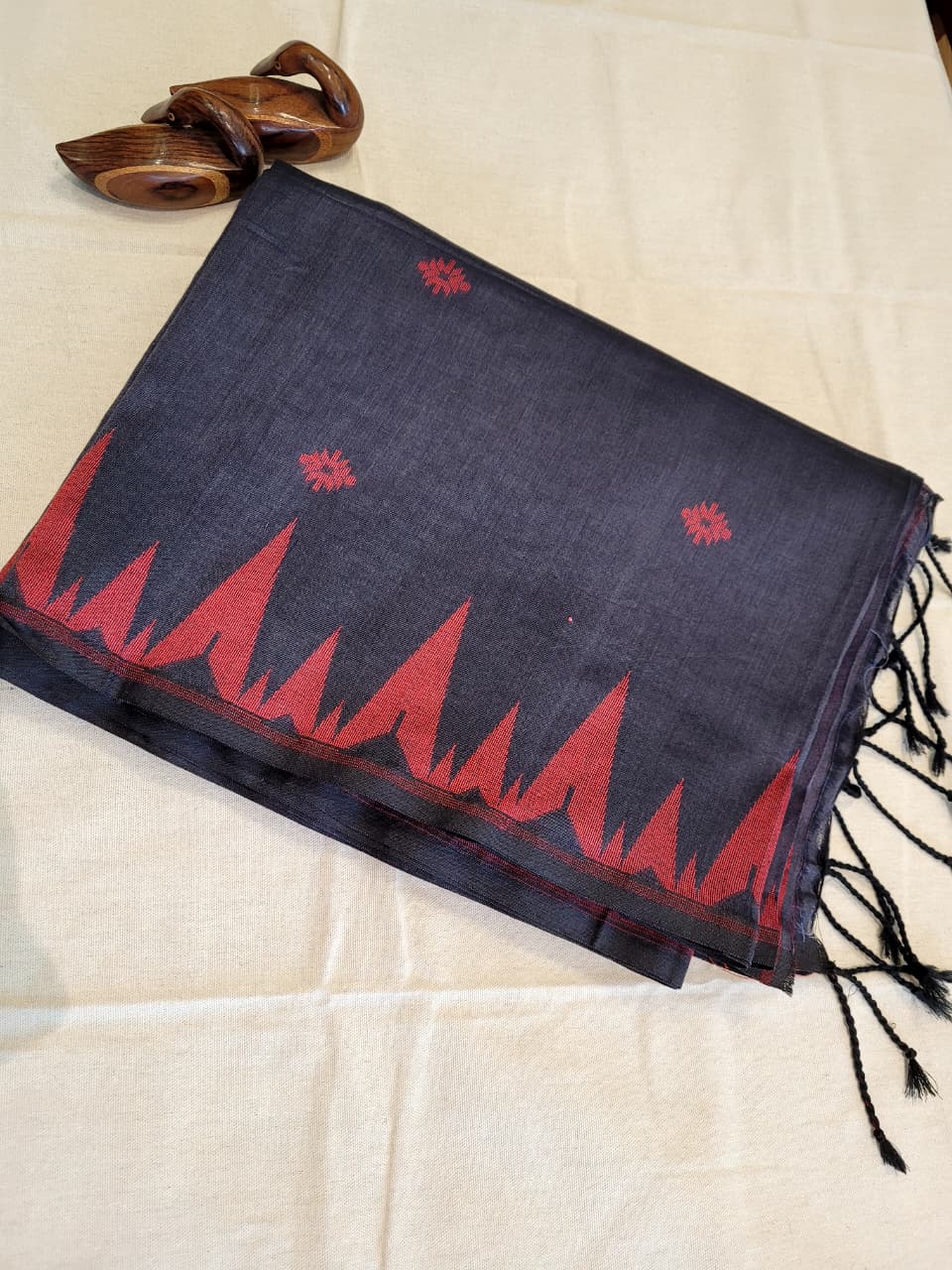 Grey Cotton Jamdani Saree CS002