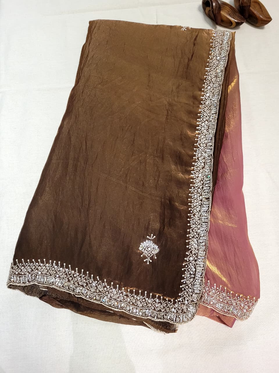 Dualtone Embriodered Saree TS008