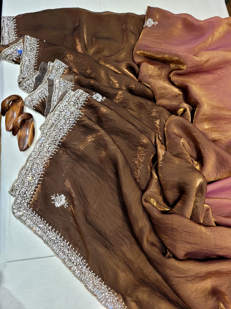 Dualtone Embriodered Saree TS008