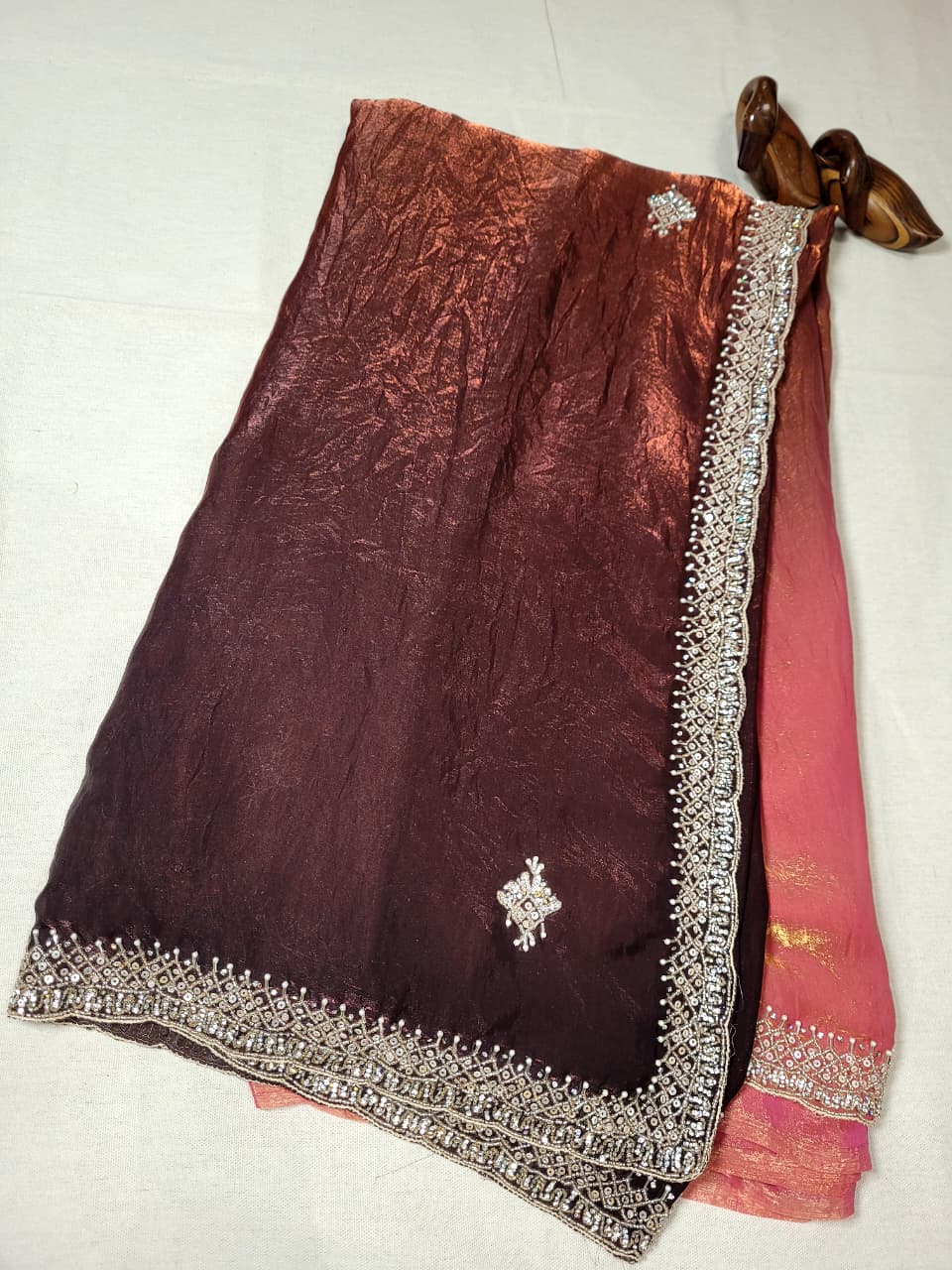 Dualtone2 Embriodered Saree TS008