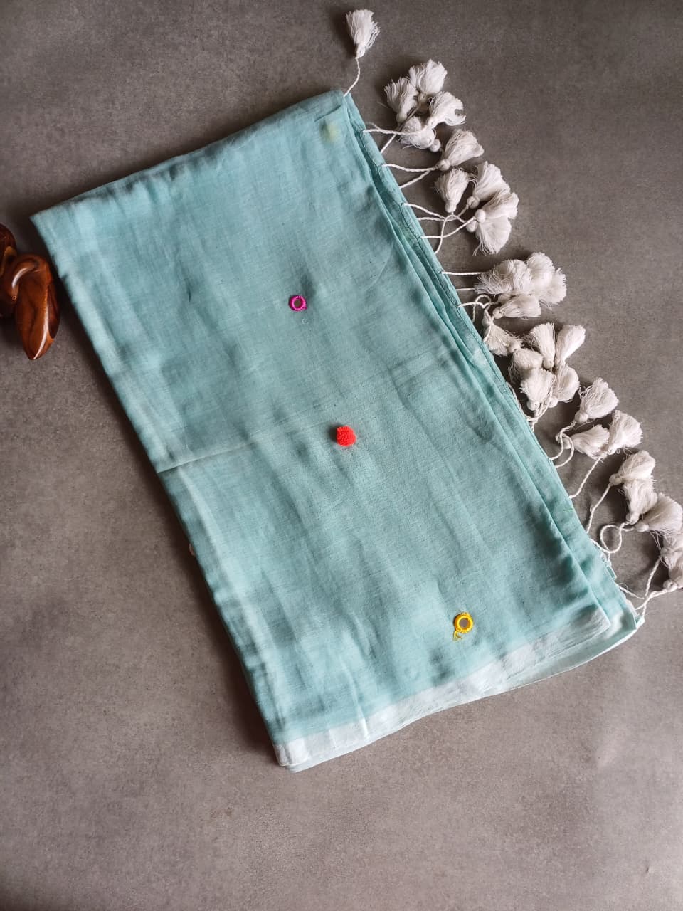 Green Mul Saree CS004