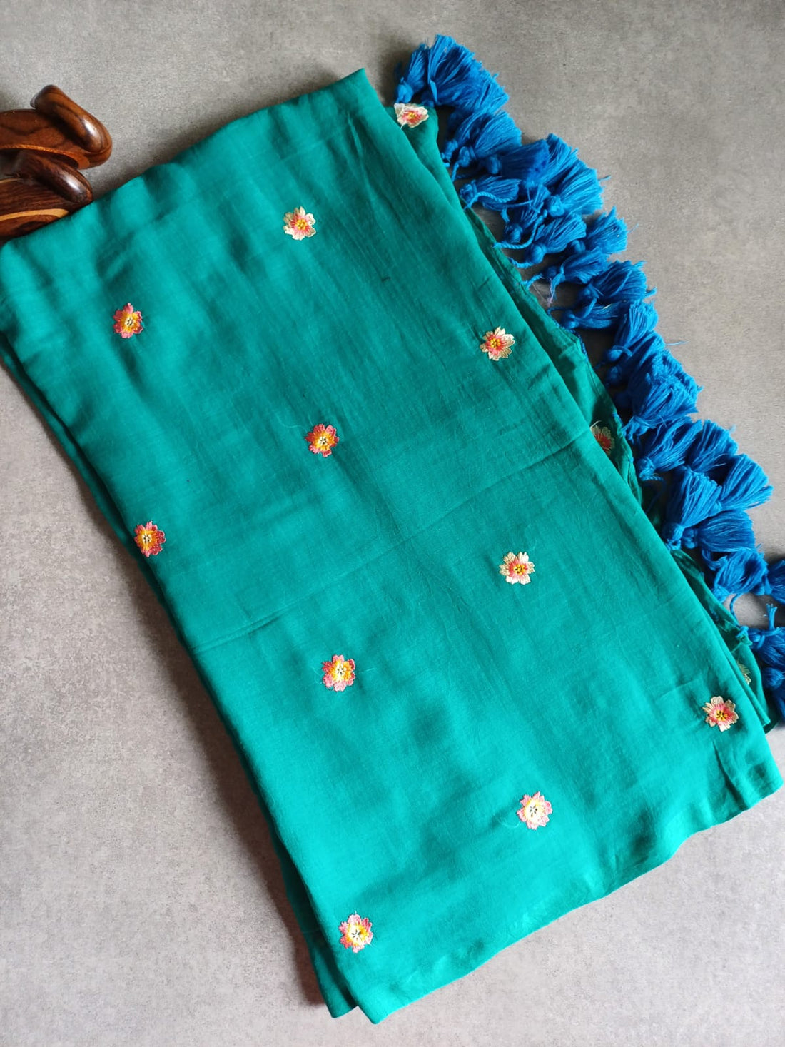 Green Mul Saree CS005