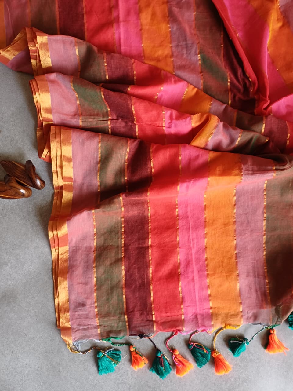 Multicolor Mul Saree CS005