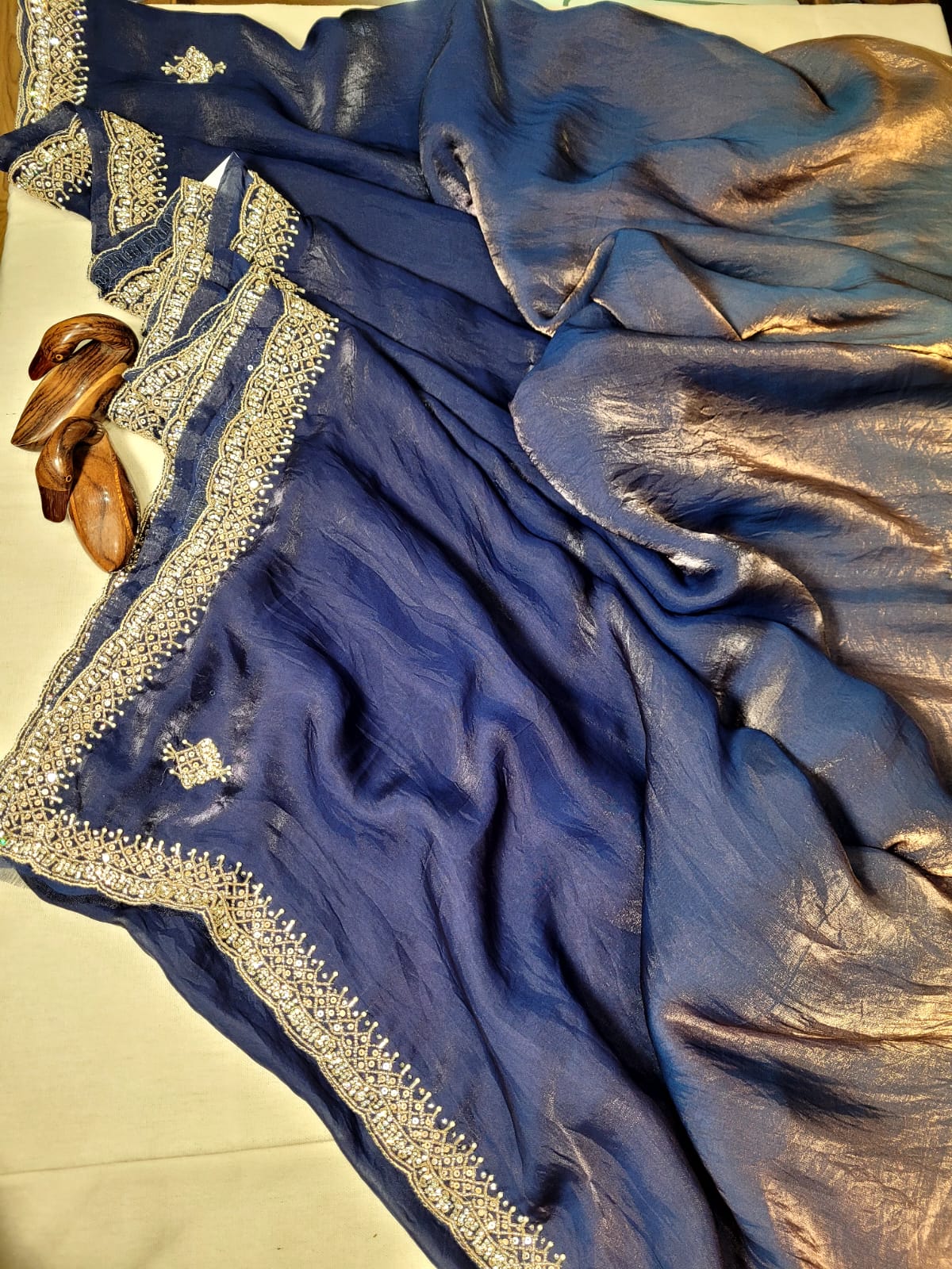 Dualtone3 Embriodered Saree TS008