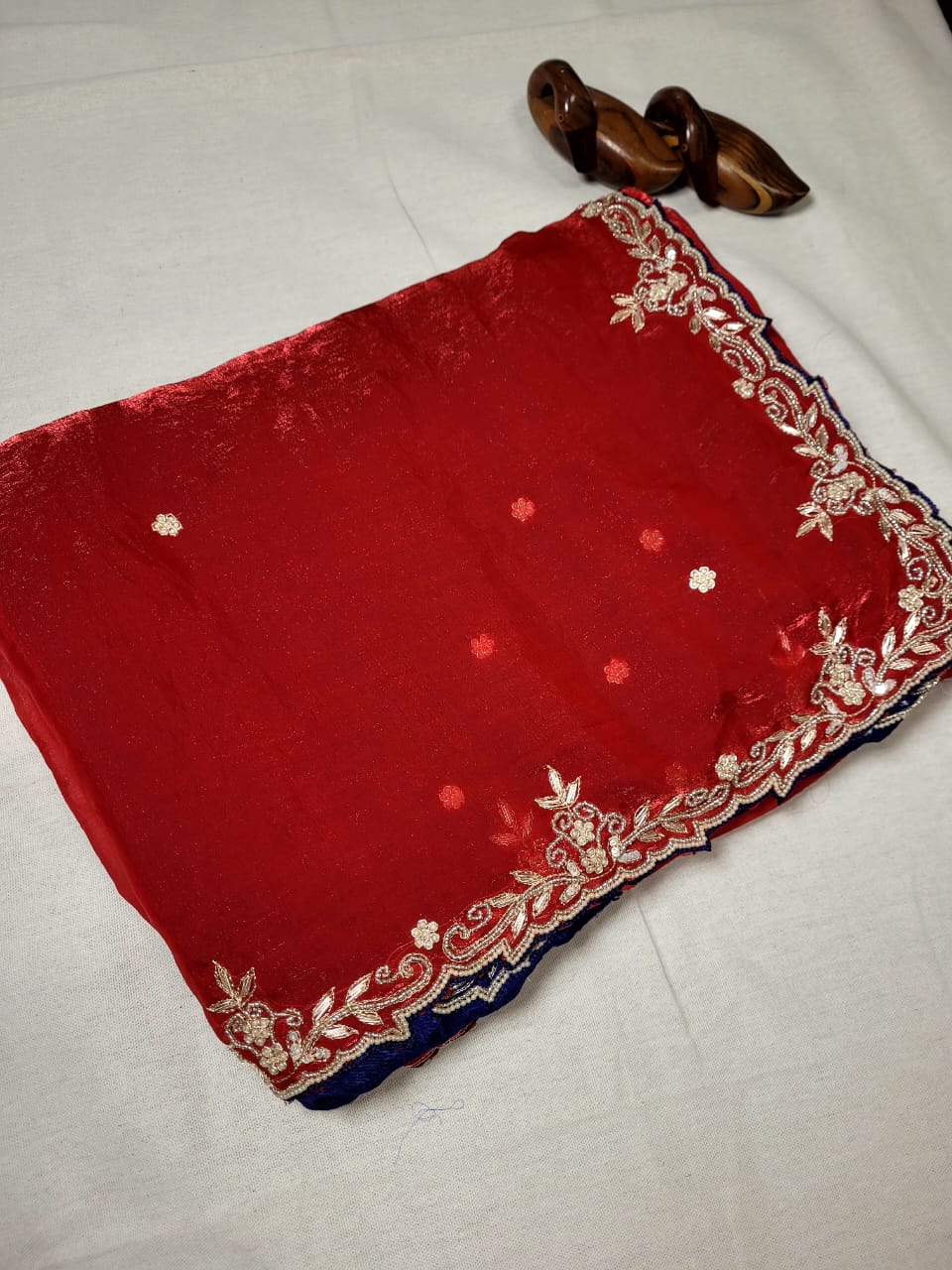 Red Zardosi Saree TS007