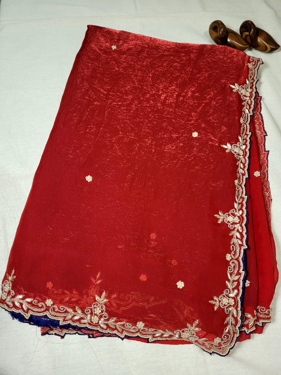 Red Zardosi Saree TS007
