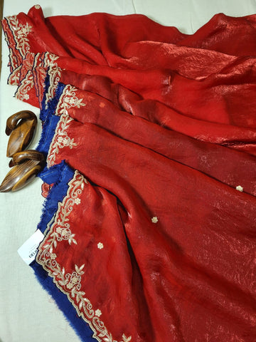 Red Zardosi Saree TS007