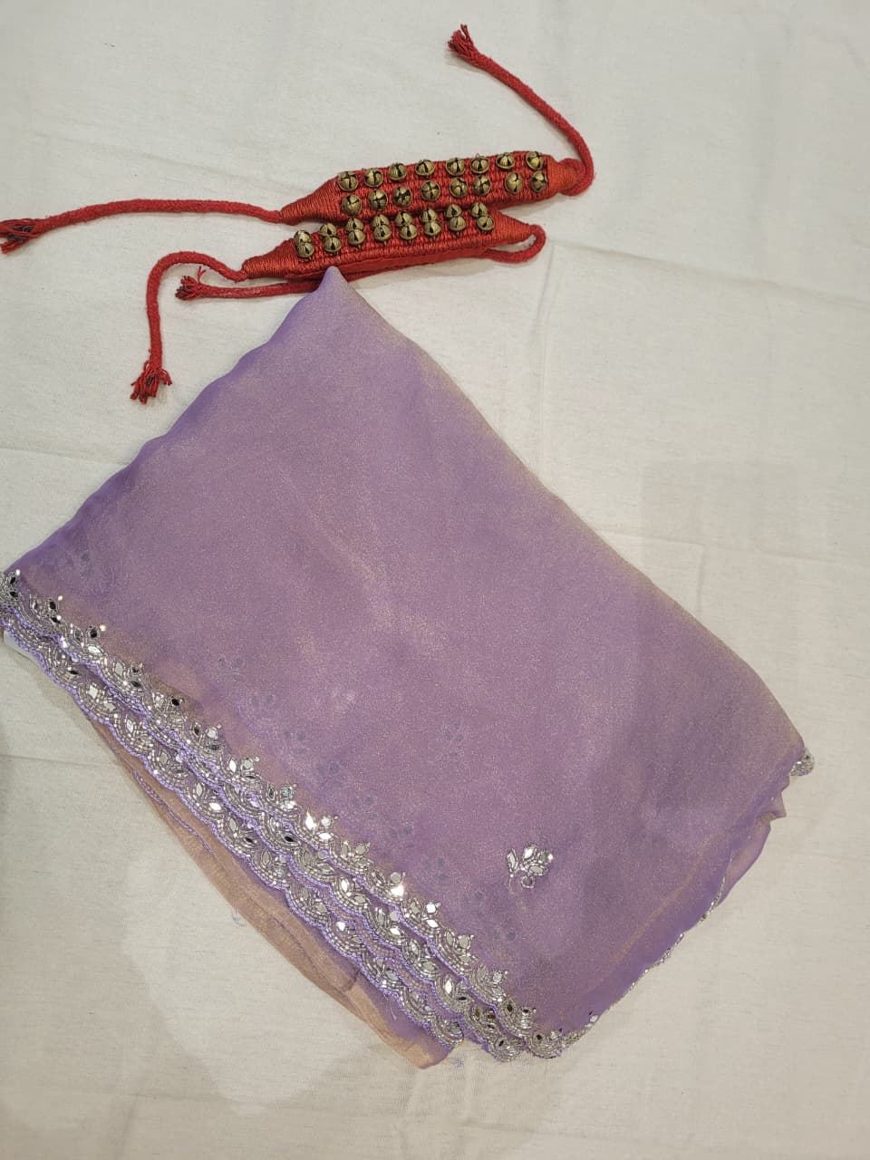 Lavender Mirrorwork Saree TS009