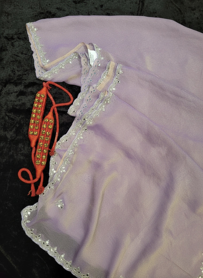 Lavender Mirrorwork Saree TS009