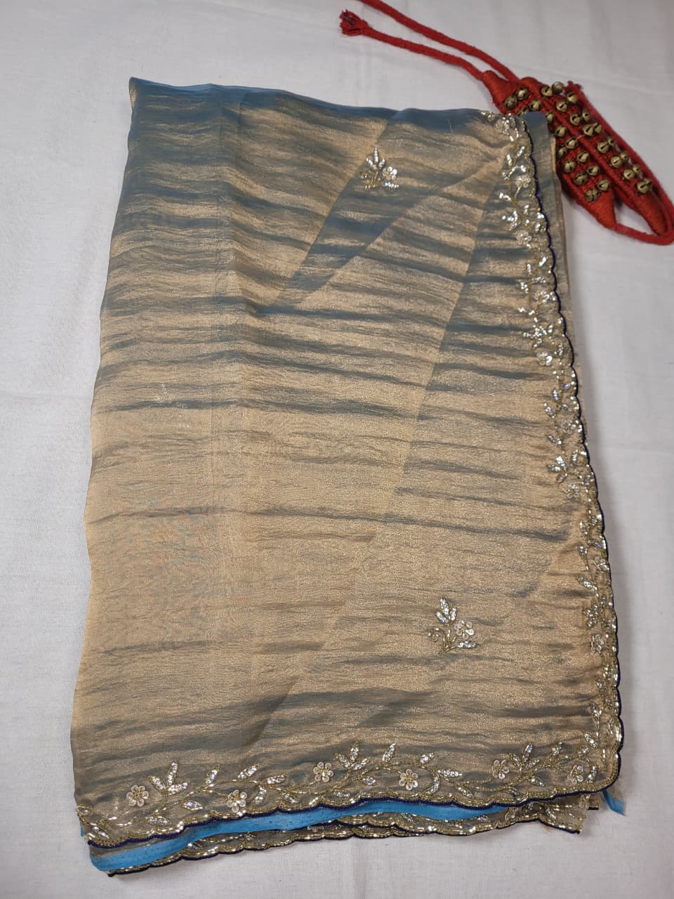 Metallic Cutdana work Saree TS010