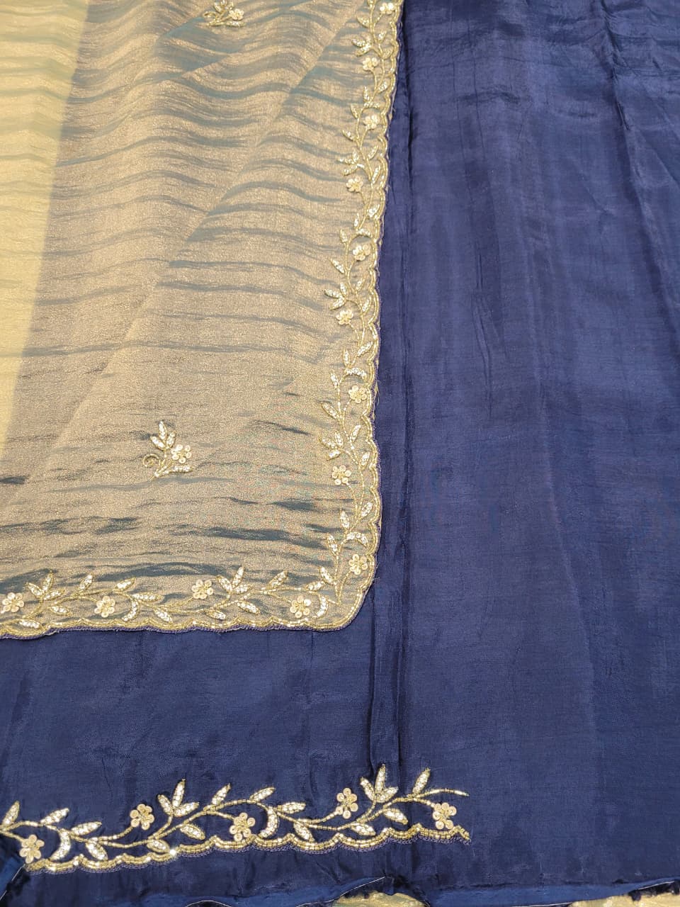 Metallic Cutdana work Saree TS010