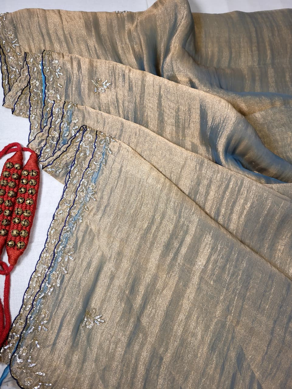 Metallic Cutdana work Saree TS010