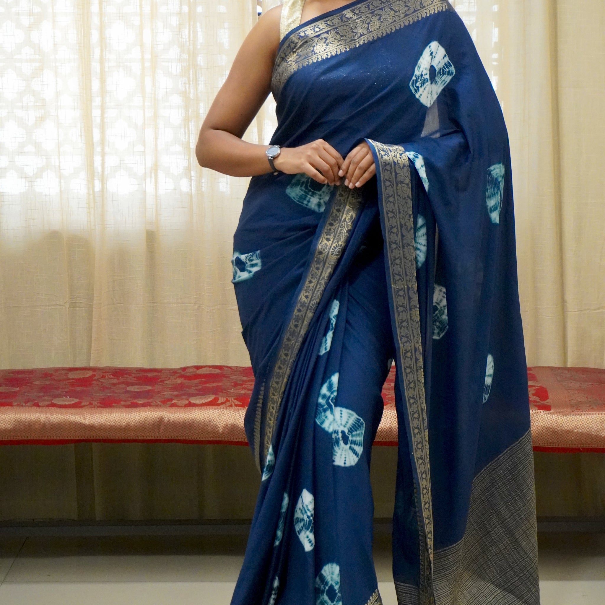 Blue Nithya Viscose Saree