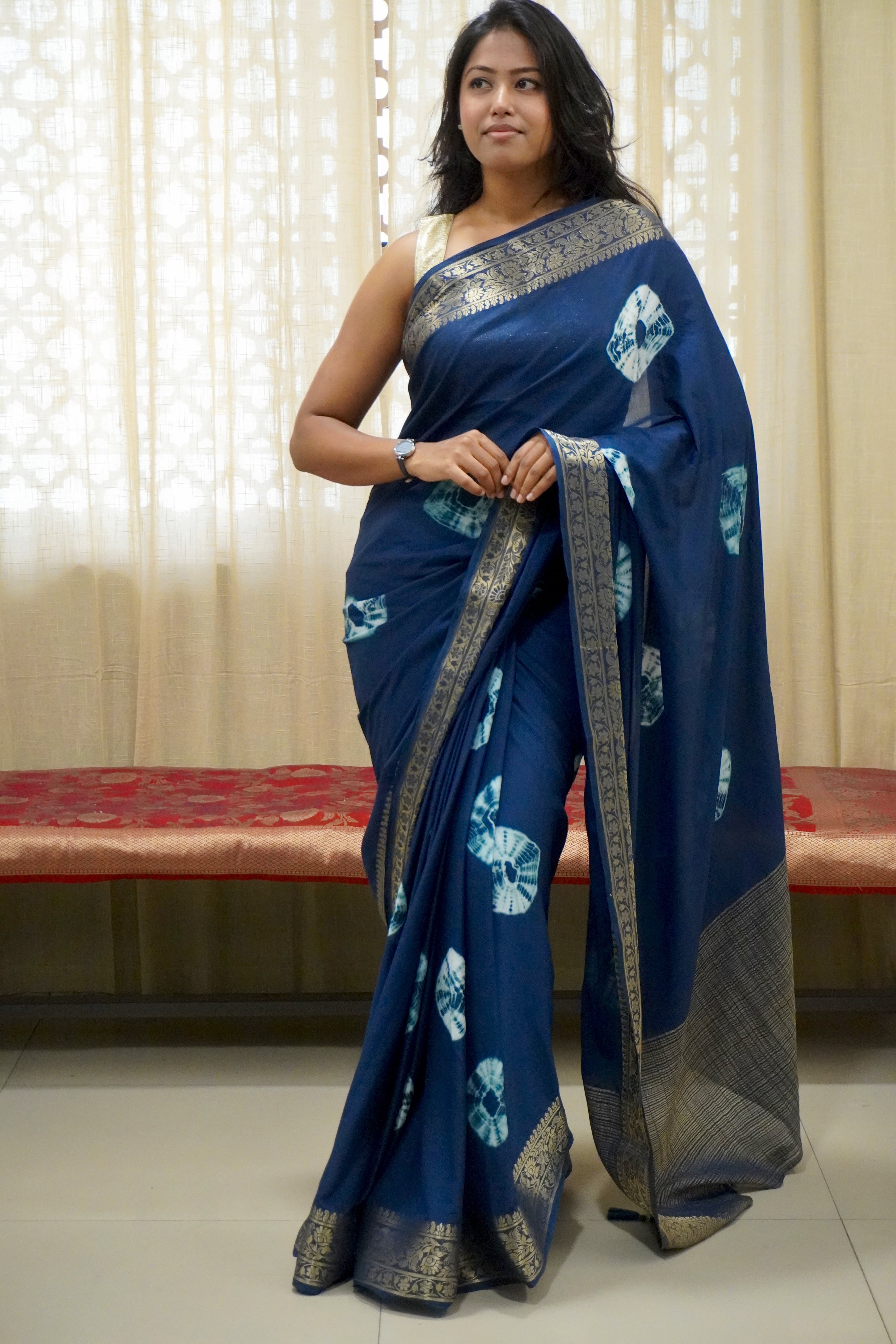 Blue Nithya Viscose Saree
