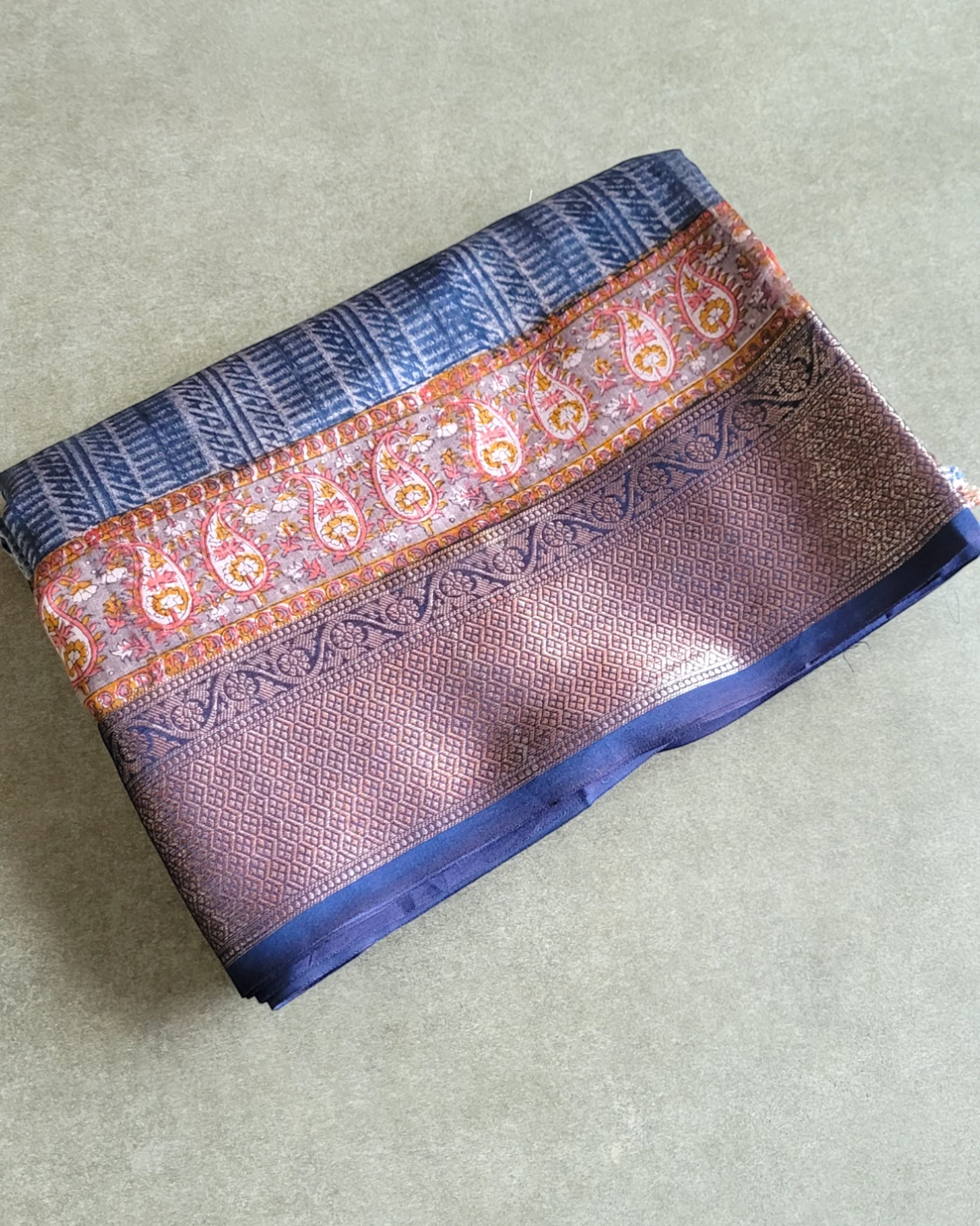 Indigo Meher Chanderi Saree