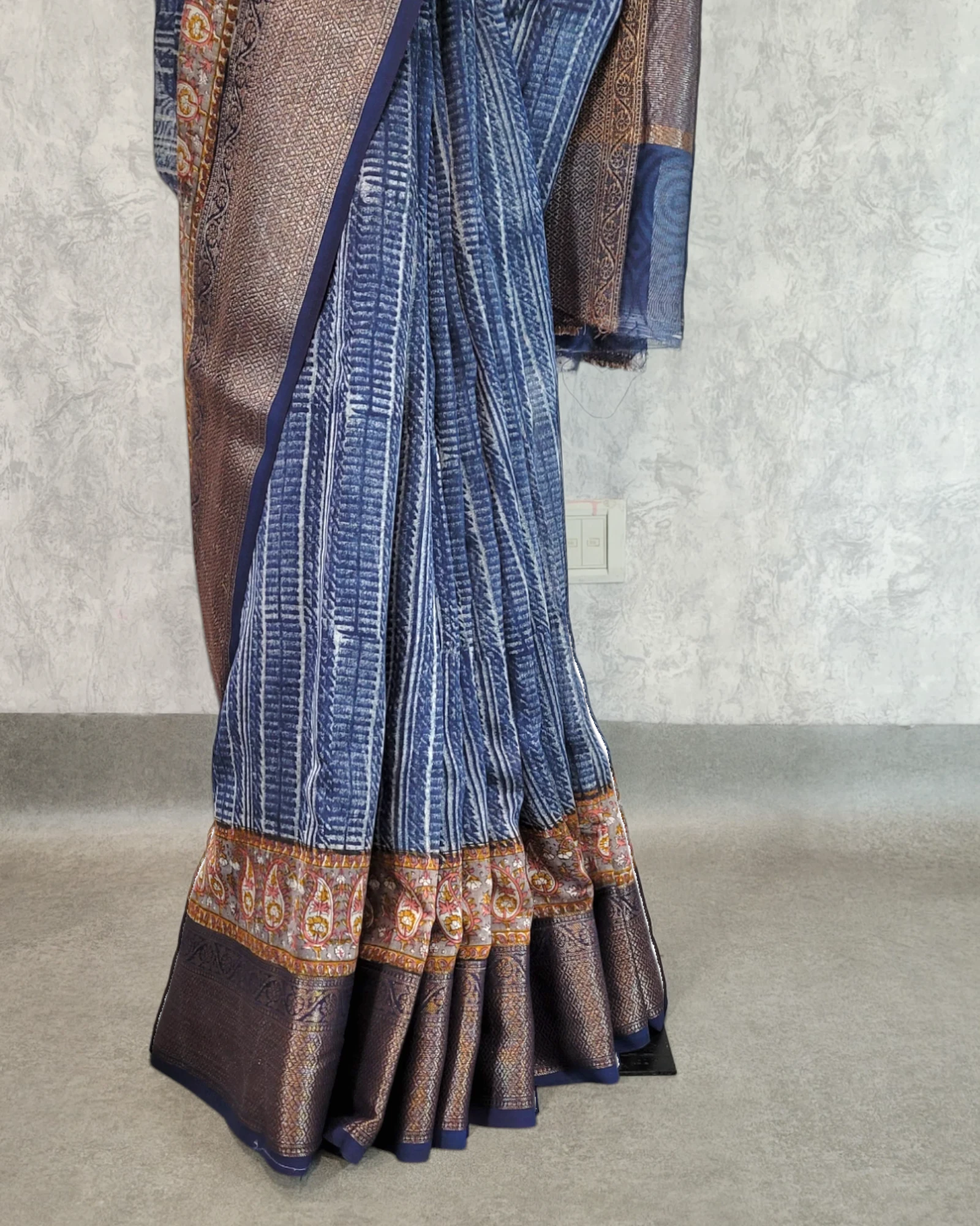 Indigo Meher Chanderi Saree