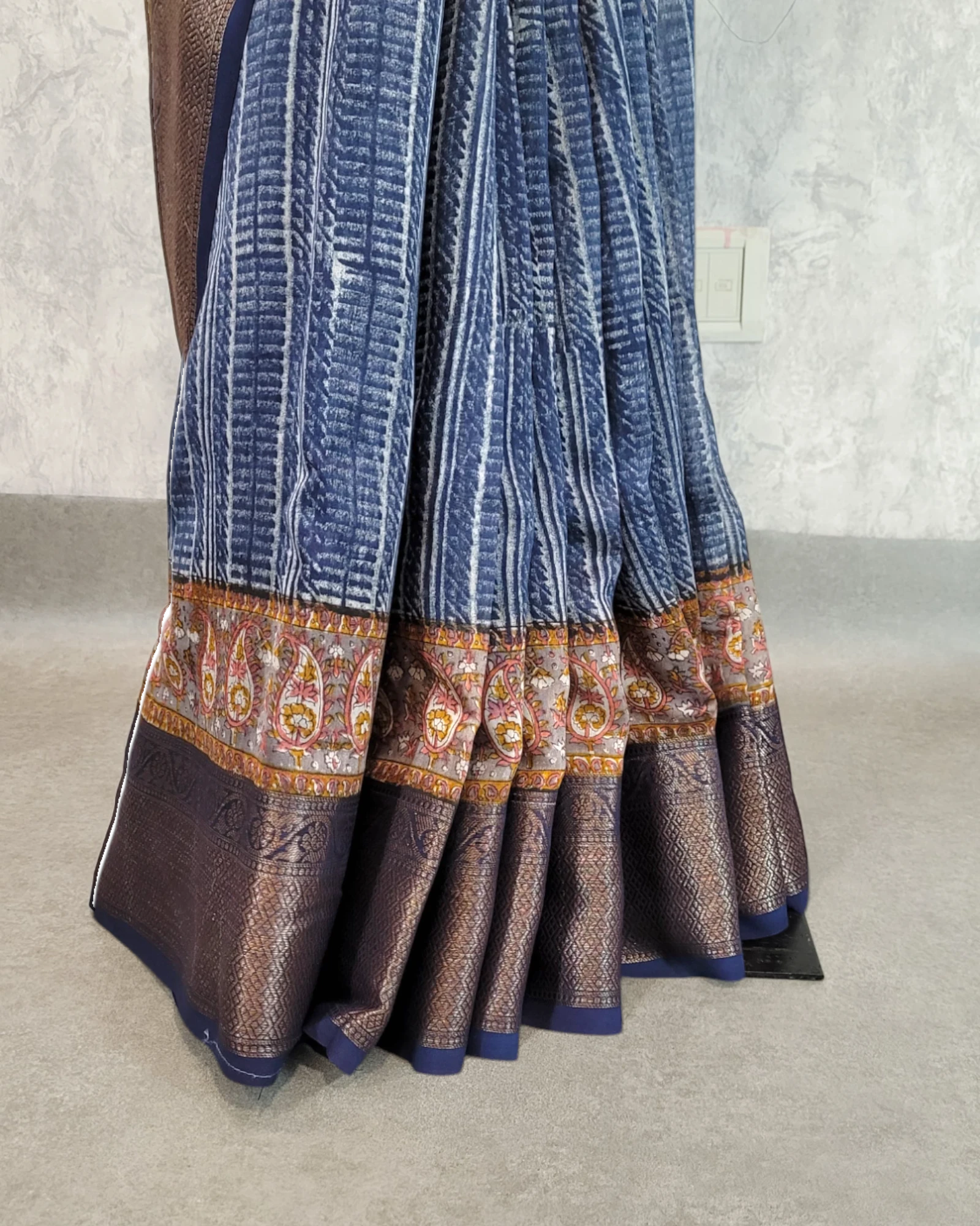 Indigo Meher Chanderi Saree