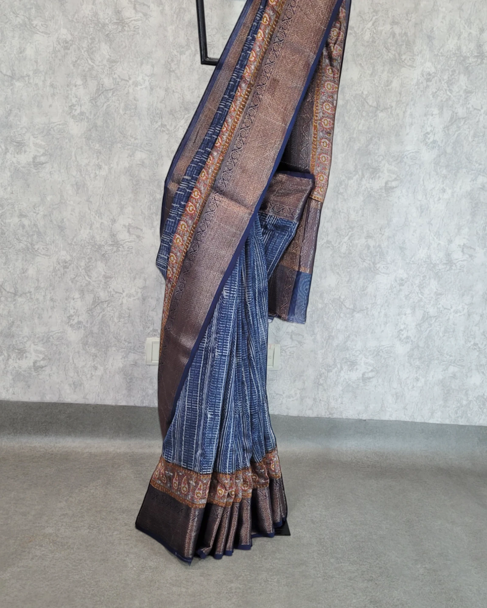 Indigo Meher Chanderi Saree