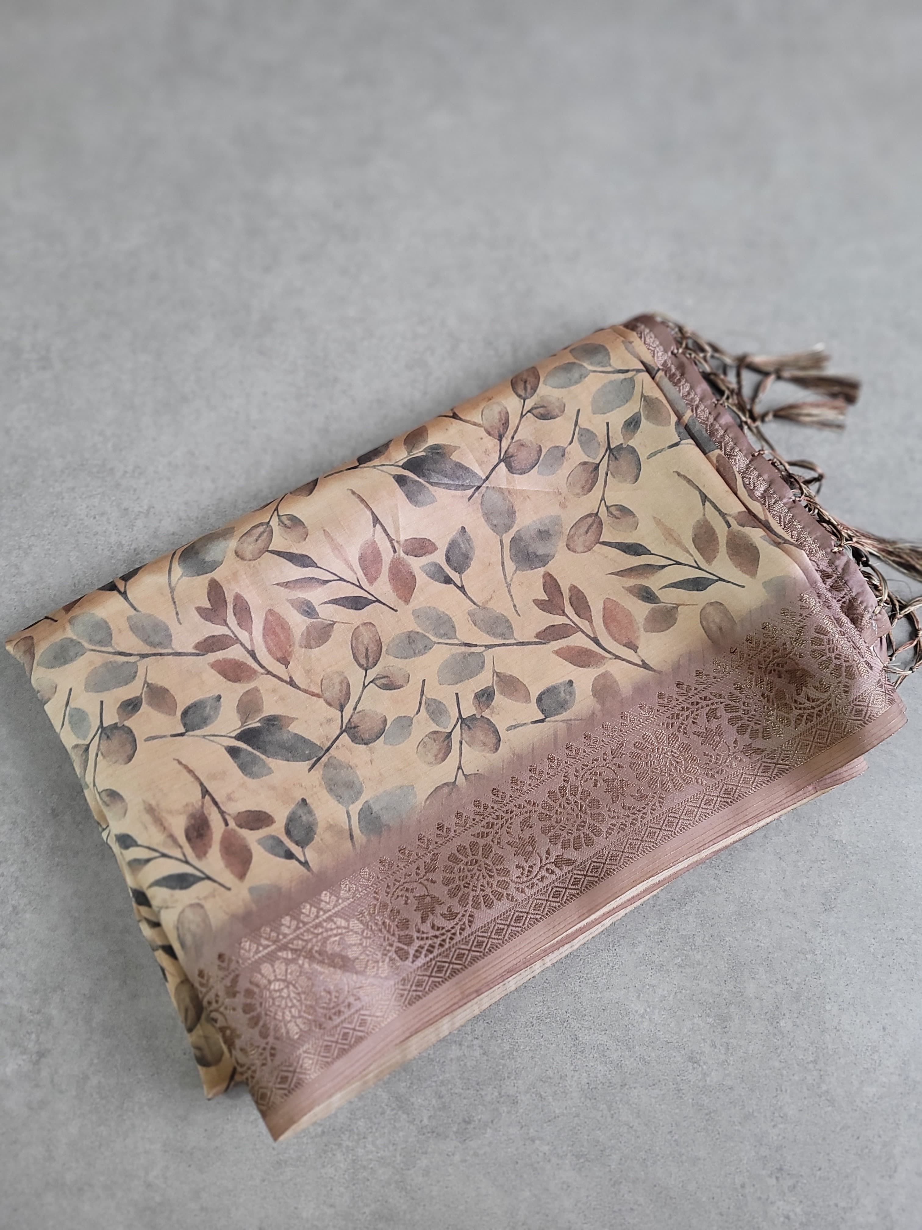 Ivory Shakti Digital Saree