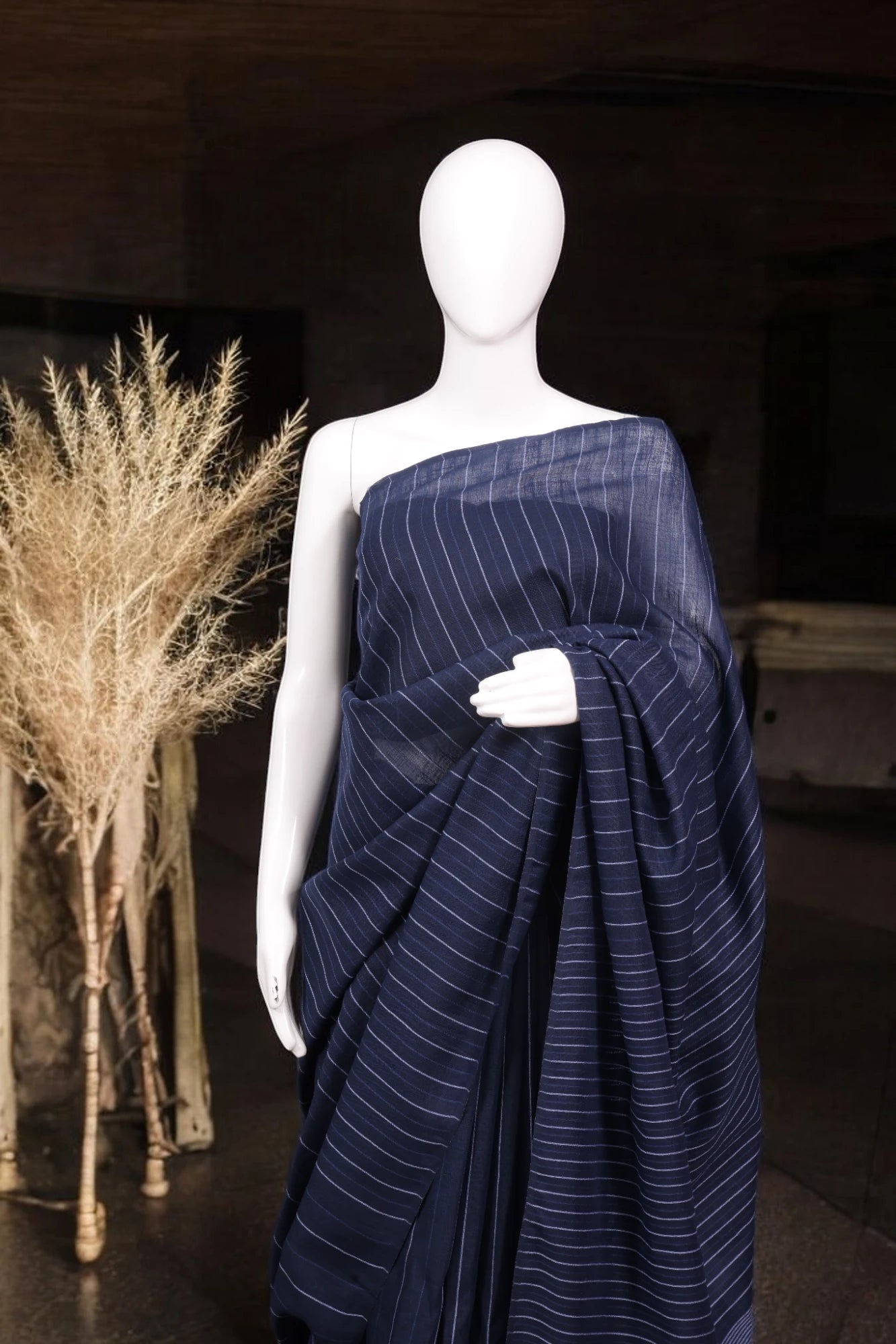 Blue Leher Cotton Saree