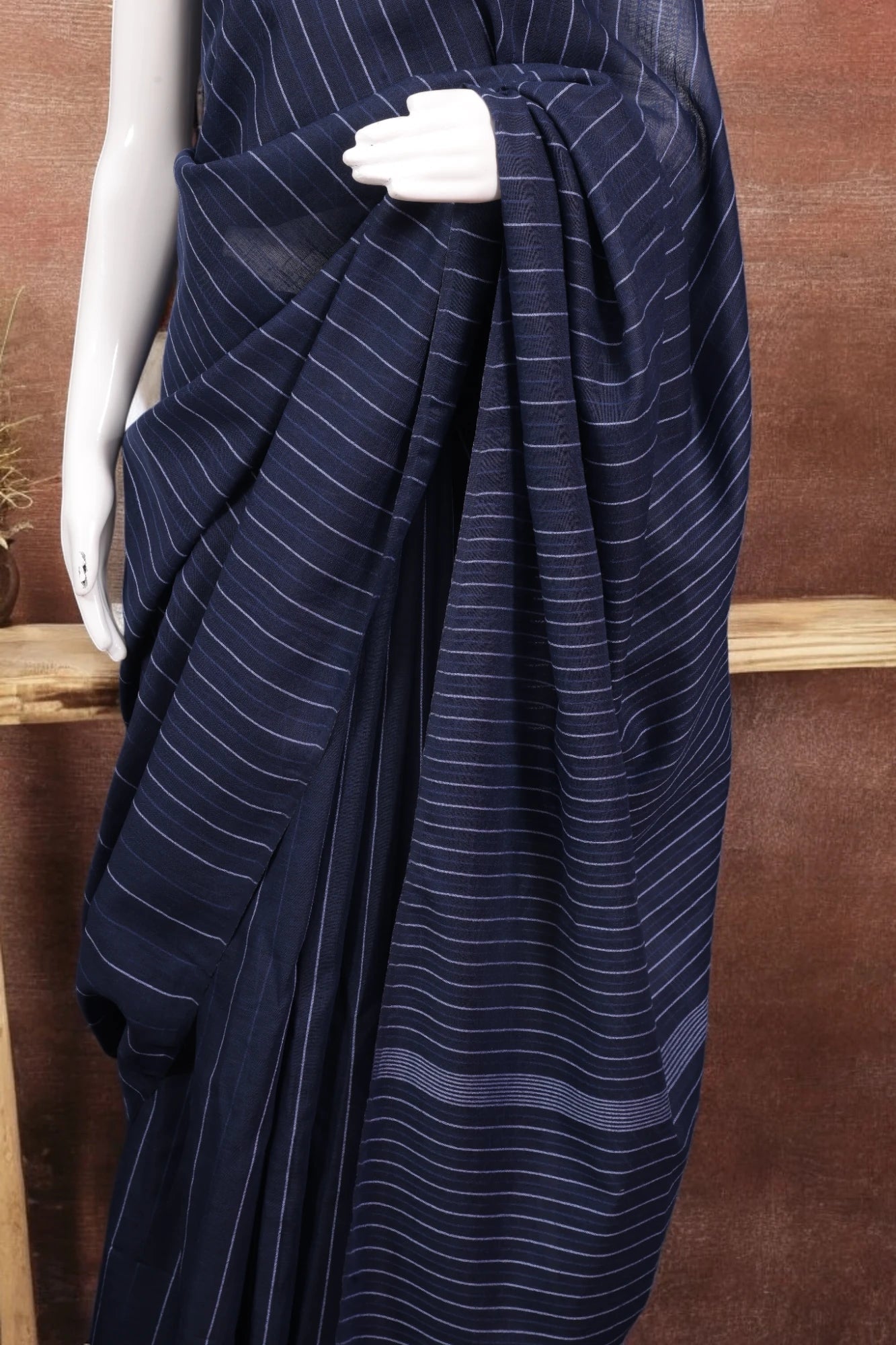 Blue Leher Cotton Saree