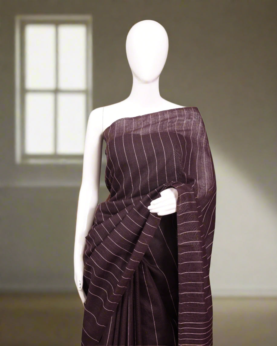 Brown Leher Cotton Saree