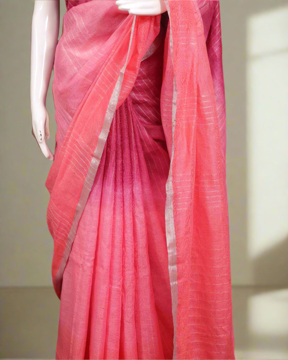 Pink Tara Bhagalpuri Saree